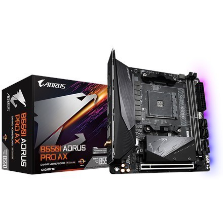 Gigabyte | B550I AORUS PRO AX 1.0 | Processor family AMD | Processor socket AM4 | DDR4 DIMM | Memory slots 2 | Chipset AMD B | M