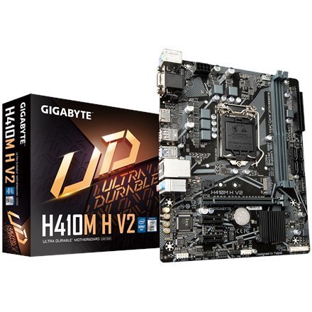 Gigabyte | H410M H V2 1.0 M/B | Rodzina procesorów Intel | GB | Gniazdo procesora LGA1200 | DDR4 DIMM | Gniazda pamięci 2 | Obsł