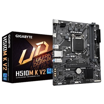 Gigabyte | H510M K V2 1.0 M/B | Rodzina procesorów Intel | Gniazdo procesora LGA1200 | DDR4 DIMM | Gniazda pamięci 2 | Obsługiwa