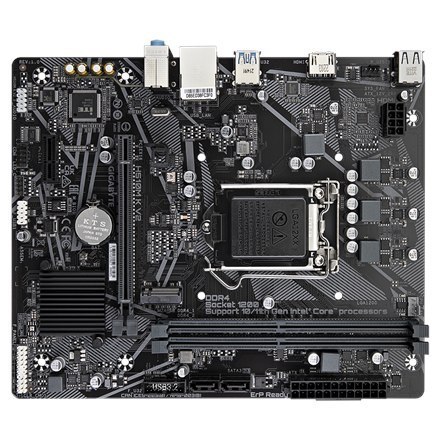 Gigabyte | H510M K V2 1.0 M/B | Rodzina procesorów Intel | Gniazdo procesora LGA1200 | DDR4 DIMM | Gniazda pamięci 2 | Obsługiwa