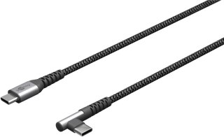 Goobay | 64659 Kabel tekstylny USB-C do USB-C z metalowymi wtyczkami, 1 m | USB-C do USB-C