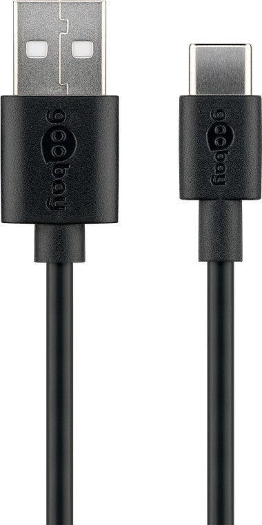 Goobay | Kabel USB-C | Męski | 4-pinowy USB typu A | Męski | Czarny | 24-pinowy USB-C | 3 m