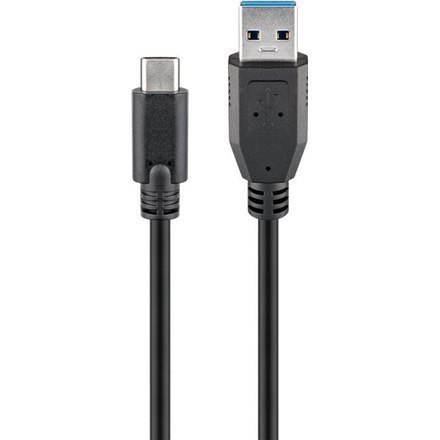 Goobay | Kabel USB-C | Męski | 9-pinowy USB typu A | Męski | Czarny | 24-pinowy USB-C | 2 m