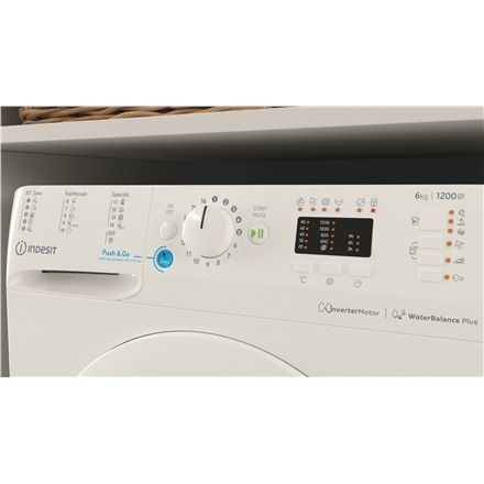 INDESIT | BWSA 61294 W EU N | Pralka | Klasa efektywności energetycznej C | Ładowana od frontu | Pojemność prania 6 kg | 1151 ob