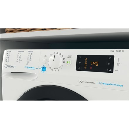 INDESIT | BWSE 71295X WBV EU | Pralka | Klasa efektywności energetycznej B | Ładowana od frontu | Pojemność prania 7 kg | 1200 o