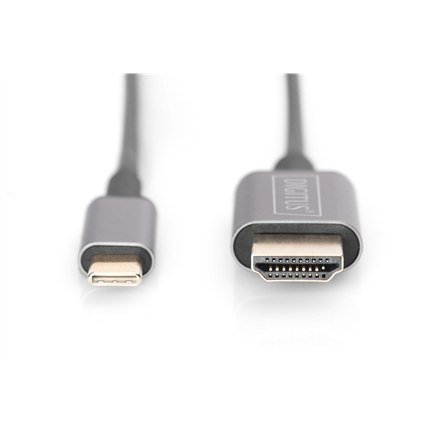 Kabel adaptera wideo Digitus | 19-pinowy HDMI typu A | męski | 24-pinowy USB-C | męski | czarny | 1,8 m