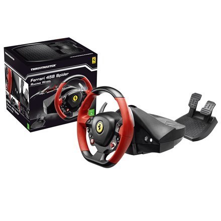 Kierownica do gier Ferrari 458 Spider Racing Wheel od Thrustmaster | Czarno-czerwona