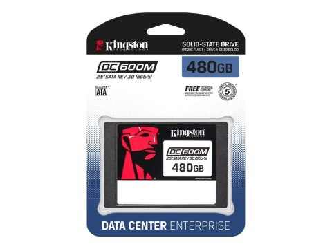 Kingston DC600M | 480 GB | SSD form factor 2.5" | Solid-state drive interface SATA Rev. 3.0 | Read speed 560 MB/s | Write speed