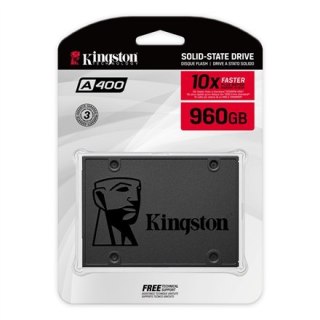 Kingston | SSD | A400 | 960 GB | Format SSD 2,5" | Interfejs SSD SATA Rev 3.0 | Prędkość odczytu 500 MB/s | Prędkość zapisu 450