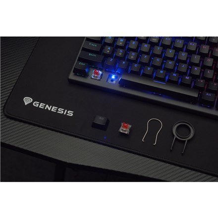 Klawiatura Mechaniczna do Gry Genesis THOR 303 TKL z Podświetleniem RGB LED, Klawiatura Gamingowa, Layout US, Kolor Czarny, Prze