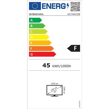 LG 43LT340C3ZB 43" 1920x1080/400cdm2/HDMI, wyjście słuchawkowe, USB, gniazdo CI LG | 43LT340C3ZB | 43 " | Landscape | 16/7 | Web