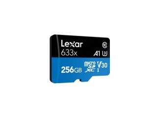 Lexar | Wydajna karta micro SDXC 256 GB | UHS-I 633x | Klasa 10, U3, V30, A1 | Szybkość odczytu do 100 MB/s, zapisu do 45 MB/s |