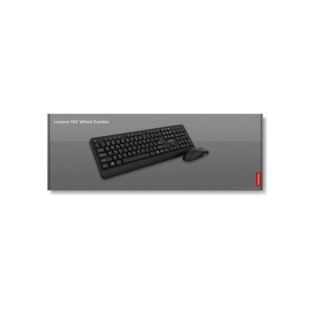 Lenovo | 160 Combo | Klawiatura | Przewodowa | Mysz w zestawie | US | Czarny | USB-A 2.0