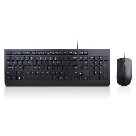 Lenovo | Black | Essential | Essential Wired Keyboard and Mouse Combo - Litewski | Zestaw klawiatura i mysz | Przewodowy | PL/LT