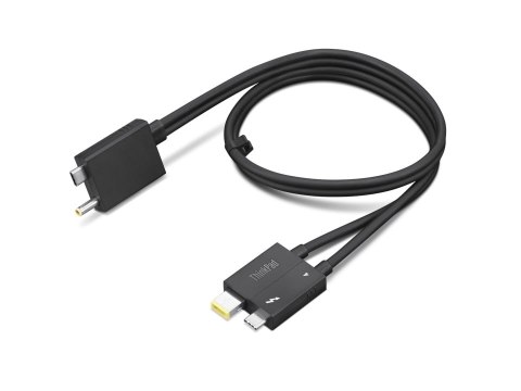 Lenovo | Kabel Thunderbolt | 24-pinowy USB-C | Slim Tip | Czarny | 24-pinowy USB-C / gniazdo zasilania DC | 0,7 m