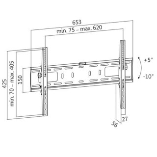 Logilink BP0018 TV Wall mount, 37"-70", tilt+5°-10°, 56mm Logilink