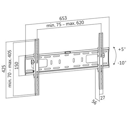 Logilink BP0018 TV Wall mount, 37"-70", tilt+5°-10°, 56mm Logilink