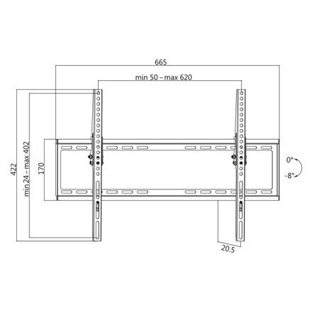 Logilink BP0039 Uchwyt ścienny do TV, 37"-70"", uchylny, mały Logilink | Uchwyt ścienny | BP0039 | 37-70 "" | Maksymalna waga (u