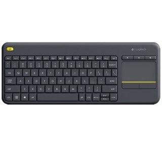 Logitech | K400 Plus | Klawiatura z gładzikiem | Bezprzewodowa | NL | Czarna | Port USB | 380 g