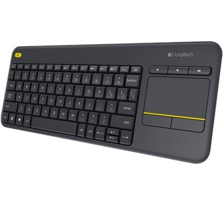 Logitech | K400 Plus | Klawiatura z gładzikiem | Bezprzewodowa | NL | Czarna | Port USB | 380 g