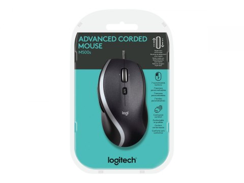 Logitech | Zaawansowana mysz przewodowa | Mysz optyczna | M500s | Przewodowa | Czarna