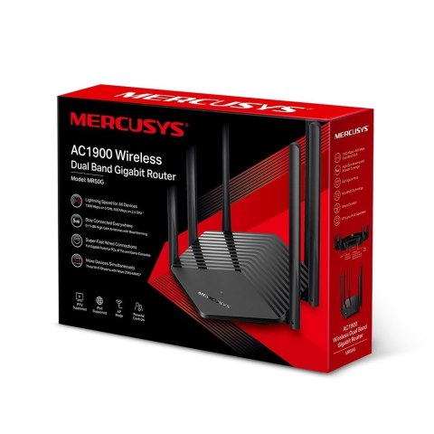 Mercusys | Bezprzewodowy dwuzakresowy router gigabitowy AC1900 | MR50G | 802.11ac | 600+1300 Mbit/s | 10/100/1000 Mbit/s | Porty