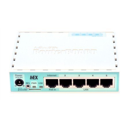 Mikrotik Wired Ethernet Router (No Wifi) RB750Gr3, hEX, Dual Core 880MHz CPU, 256MB RAM, 16 MB (MicroSD), 5xGigabit LAN, USB, PC