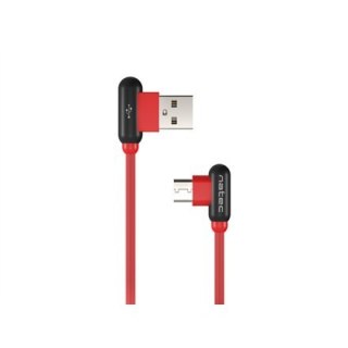 Natec | Kabel USB-C | Męski | 4-pinowy USB Typ A | Męski | Czarny | Czerwony | 24-pinowy USB-C | 1 m