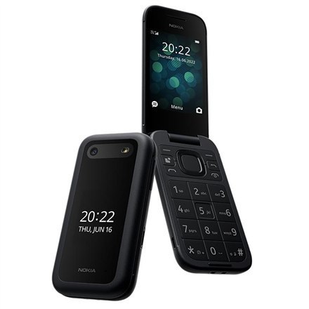 Nokia | 2660 Flip | Czarny | 2,8 " | TFT LCD | 240 x 320 | Unisoc | 0,128 GB | Dual SIM | Nano-SIM | Tak | Aparat główny 0,3 MP