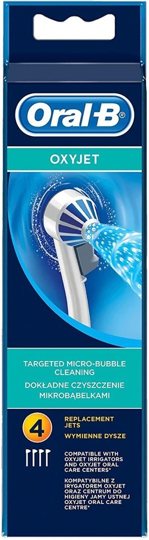 Oral-B | ED 17-4 | Toothbrush Heads, OxyJet | Heads | For adults | Number of brush heads included 4 | White