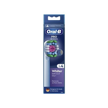 Oral-B | Wymienne główki szczoteczki do zębów | EB18-4 3D White Pro | Główki | Dla dorosłych | Liczba główek szczoteczki w zesta