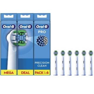 Oral-B | Zestaw szczoteczek Precision Clean | EB20RX-6 | Główki | Dla dorosłych | Liczba główek szczoteczki w zestawie 6 | Biały