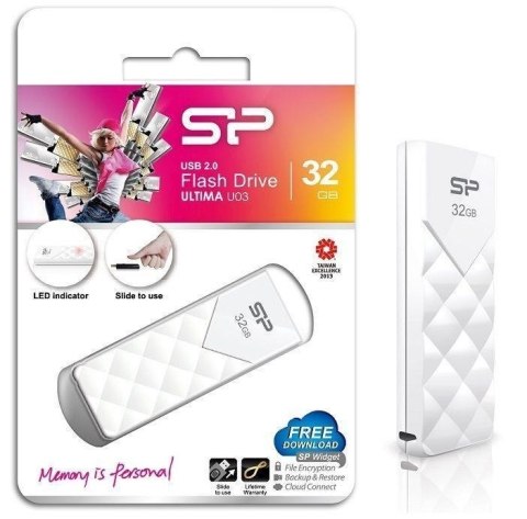 Pamięć USB Silicon Power Ultima U03 32 GB Biały USB 2.0 z 24-miesięczną Gwarancją