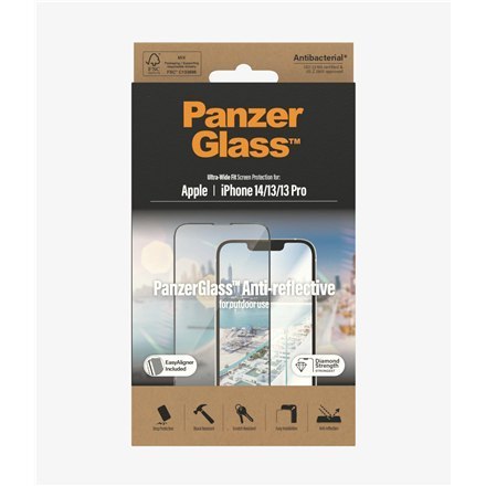 PanzerGlass | Ochraniacz ekranu - szkło | Apple iPhone 13, 13 Pro, 14 | Politereftalan etylenu (PET) | Czarny | Przezroczysty