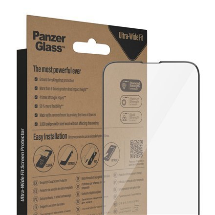 PanzerGlass | Ochraniacz ekranu - szkło | Apple iPhone 13, 13 Pro, 14 | Politereftalan etylenu (PET) | Czarny | Przezroczysty