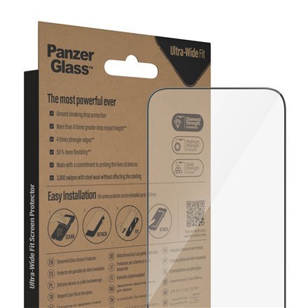 PanzerGlass | Ochraniacz ekranu - szkło | Apple iPhone 14 Pro Max | Politereftalan etylenu (PET) | Czarny | Przezroczysty