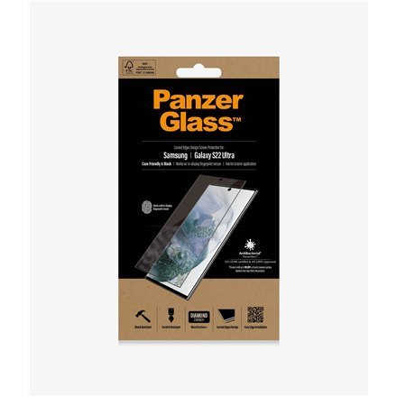 PanzerGlass | Ochraniacz ekranu - szkło | Samsung Galaxy S22 Ultra | Szkło hartowane | Czarny | Przezroczysty