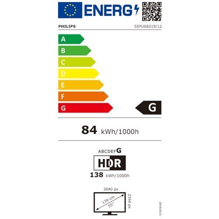 Philips LED Ambilight TV | 55PUS8319/12 | 55 | Smart TV | Titan | 4K UHD | Black