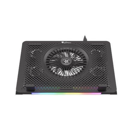 Podkładka Chłodząca do Laptopa Genesis OXID 450 Czarna 260 x 360 x 40 mm 5 Wentylatorów USB RGB - Regulowany Kąt Nachylenia - Po