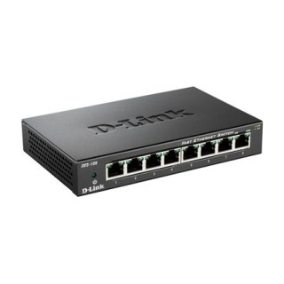 Przełącznik sieciowy D-Link DES-108/E | Bezobsługowy | Biurkowy | 8 portów 10/100 Mbps (RJ-45) | 1 port 1 Gbps (RJ-45) | Ilość p