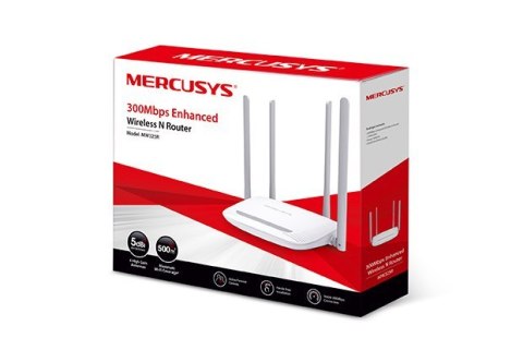 Router bezprzewodowy Mercusys MW325R o zwiększonej wydajności | 802.11n | 300 Mbit/s | 10/100 Mbit/s | 3 porty Ethernet LAN (RJ-