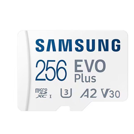 Samsung | Karta microSD | EVO Plus | 256 GB | Karta pamięci microSDXC | Pamięć flash klasy U3, V30, A2