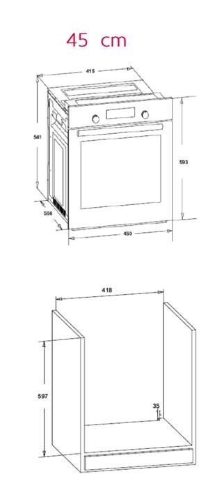 Simfer | 4207BERBB | Piekarnik | 47 L | Wielofunkcyjny | Ręczny | Wysuwane pokrętła | Szerokość 45 cm | Biały