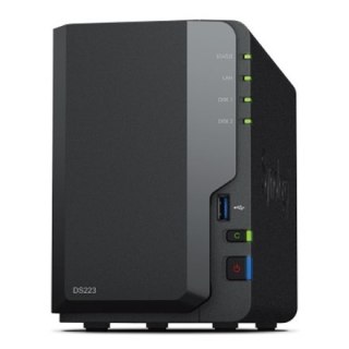 Synology | DS223 | Do 2 HDD/SSD Hot-Swap | Realtek | RTD1619B | Częstotliwość procesora 1,7 GHz | 2 GB | DDR4