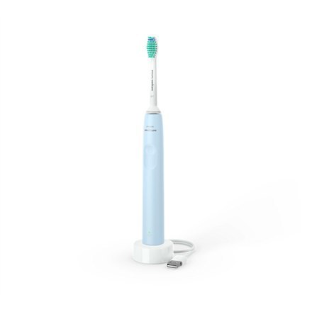 Szczoteczka elektryczna Philips Sonicare HX3651/12 w kolorze jasnoniebieskim - Ładowana, przeznaczona dla dorosłych. W zestawie