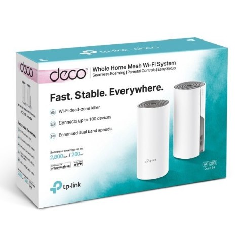 TP-LINK | C1200 Whole Home Mesh Wi-Fi System | Deco E4 (2-pack) | 802.11ac | 867+300 Mbit/s | 10/100 Mbit/s | Ethernet LAN (RJ-4