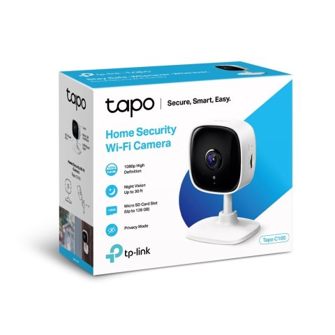 TP-LINK | Home Security Wi-Fi Camera | Tapo C100 | Cube | MP | 3.3mm/F/2.0 | Tryb prywatności, alarm dźwiękowy i świetlny, wykry