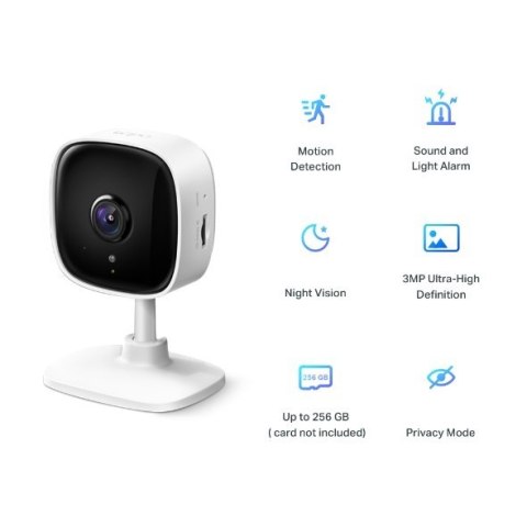 TP-LINK | Home Security Wi-Fi Camera | Tapo C110 | Cube | 3 MP | 3.3mm/F/2.0 | Tryb prywatności, alarm dźwiękowy i świetlny, wyk