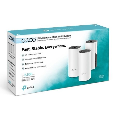 TP-LINK | Whole Home Mesh WiFi System | Deco M4 (3-Pack) | 802.11ac | 300+867 Mbit/s | 10/100/1000 Mbit/s | Ethernet LAN (RJ-45)