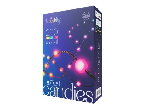 Twinkly Candies 200 Pearl-shaped RGB LEDs, Green Wire, USB-C|Twinkly